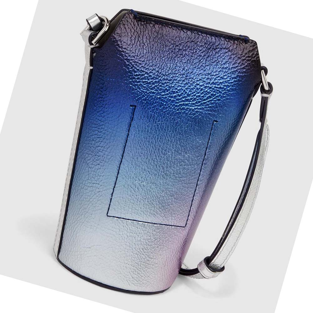 Women's Ecco METALLIC RISE POT Bags Blue / Silver | Canada 290OKI